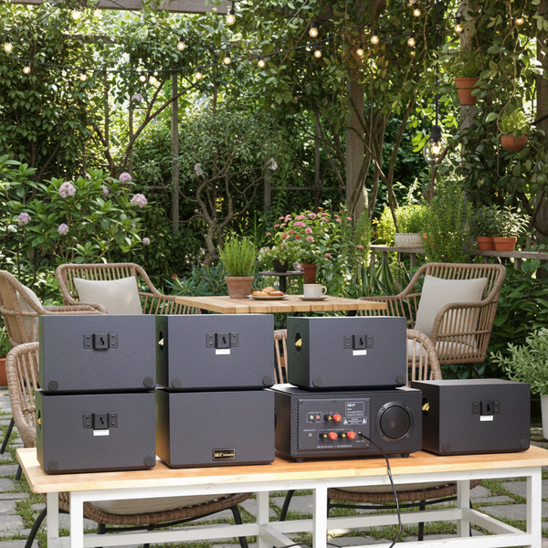 Dàn loa sân vườn: Amply A501 + 6 V25NT+ TRẦM