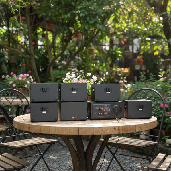 Dàn loa sân vườn: Amply A501 + 6 V25NT+ TRẦM