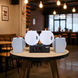 Loa âm trần Goldsound VAT12 Gold4cafe (1 loa) - công suất 12w, củ loa toàn dải cả âm Bass &Tress 3 inch, loa được thiết kế đập chậm để phù hợp với style quán dịch vụ, kích thước 12.5x19.5x10.5 cm (C - R - S); chất liệu thùng gỗ 100%