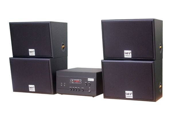 Dàn loa treo tường: Amply A907 + 4 loa V130, Amply hai vùng âm lượng, loa được thiết kế riêng, bật lớn không tạp âm, miễn phí công lắp đặt, bảo hành dài hạn 5 năm.
