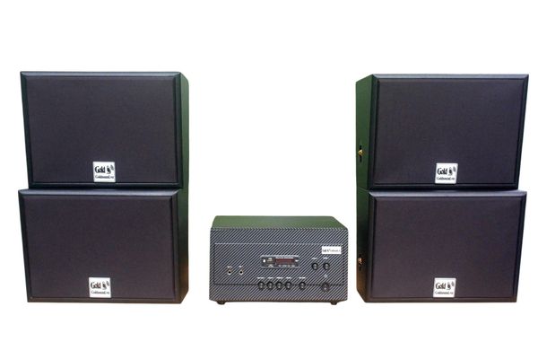 Dàn loa sân vườn: Amply A907  + 4 loa V130NT, Amply hai vùng âm lượng, loa được thiết kế riêng, bật lớn không tạp âm, miễn phí công lắp đặt, bảo hành dài hạn 5 năm.