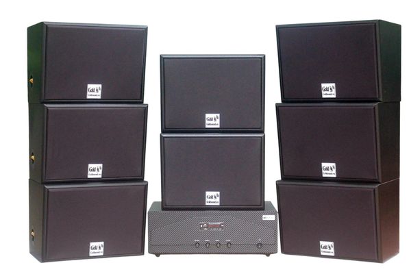 [Diện tích 240m2 + 2 Kênh] A938-2K_TH Goldsound 2 vùng âm lượng 1500w + 8 loa Goldsound V130_TH 130w, loa được thiết kế riêng cho quán, bật lớn không tạp âm, miễn phí công lắp đặt, bảo hành dài hạn 5 năm.