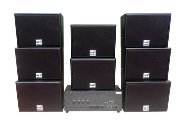 [Diện tích 240m2 + 04 Kênh] Amply A917 - 4K + 8 loa V130, Amply 4 - 6 vùng âm lượng, loa được thiết kế riêng, bật lớn không tạp âm, miễn phí công lắp đặt, bảo hành dài hạn 5 năm.