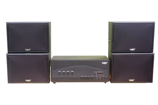 [Diện tích 120m2 + 04 Kênh] A917PU-4K Goldsound 4 vùng âm lượng 1500w + 4 loa Goldsound V130PU, Amply 4 - 6 vùng âm lượng, loa được thiết kế riêng cho quán, bật lớn không tạp âm, miễn phí công lắp đặt, bảo hành dài hạn 5 năm.