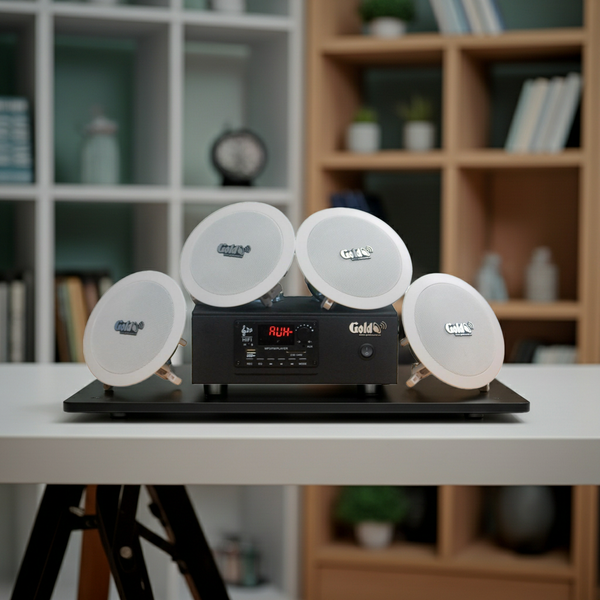 Bộ loa âm trần thông báo phát nhạc nền tự động S2.0_SG (amply A2.0 + 2 loa âm trần 15w) loa được thiết kế riêng cho quán, bật lớn không tạp âm, bảo hành dài hạn 12 tháng