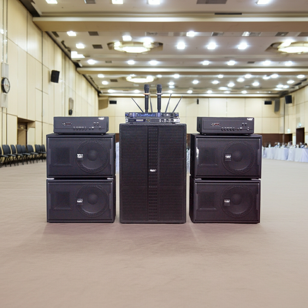 Dàn loa sân khấu, hội trường, kinh doanh karaoke K110 Goldsound (Loa V258PU-KA, Cục đẩy A958PU-2K, A957PU-1K, JBL KX180, Micro SLS S800,...)