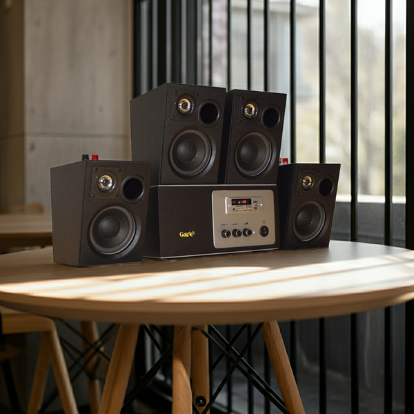 Loa quán cafe, loa cho nhà hàng trọn gói: 04 Loa vệ tinh V18 - 18w + 1 Âm ly A100 100w