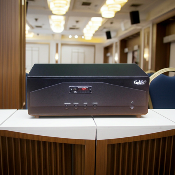 Cục đẩy công suất A938PU-2K_DA Goldsound (1500w, 2 phân vùng đầu ra, đủ kết nối Bluetooth, RCA, AV, USB)