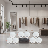 [Diện tích 120m2 + 2 Kênh] Loa thông báo, loa phát nhạc nền tự động Gold4cafe_SG 8.0 (01 Amply + 8 loa âm trần), loa được thiết kế riêng cho quán, bật lớn không tạp âm, bảo hành dài hạn 5 năm.