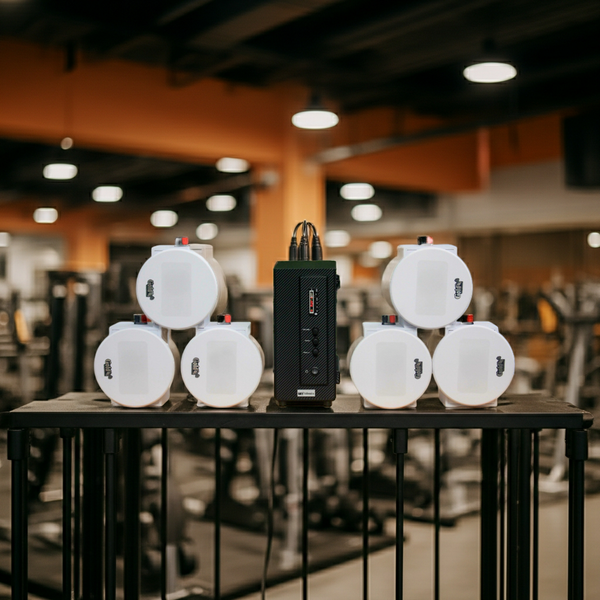 Dàn loa âm trần thông báo phát nhạc nền tự động Gold4cafe AM6.0 TH Goldsound (01 Amply + 6 loa âm trần 13w), loa được thiết kế riêng cho quán, bật lớn không tạp âm, bảo hành dài hạn 5 năm.