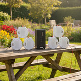 Loa  âm trần thông báo phát nhạc nền tự động Gold4cafe AM6.0 Goldsound (01 Amply + 6 loa âm trần 13w), loa được thiết kế riêng cho quán, bật lớn không tạp âm, bảo hành dài hạn 5 năm.