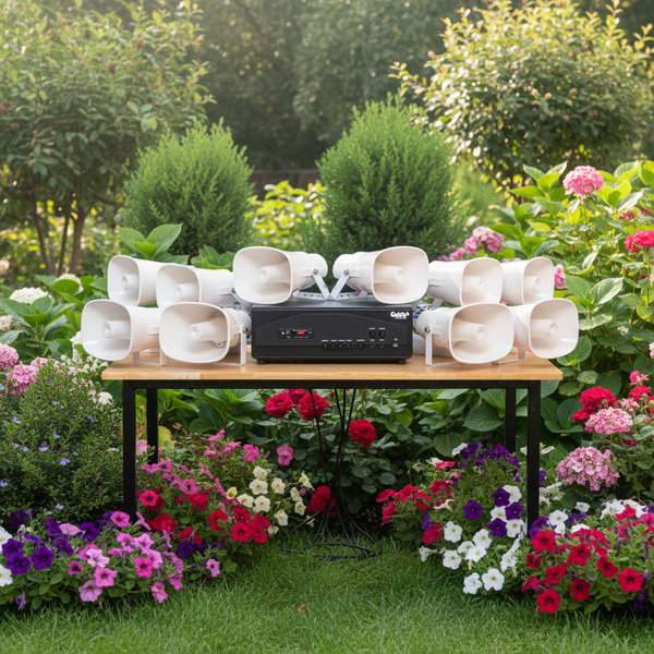 Loa thông báo nhà xưởng: 1 Amply A917PU-100V-2K + 10 Ne20w, Amply hai vùng âm lượng, loa được thiết kế riêng, bật lớn không tạp âm, miễn phí công lắp đặt, bảo hành dài hạn 12 tháng.