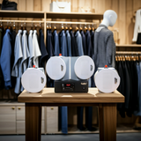 [Diện tích 60m2 + 1 Kênh] Loa thông báo, loa phát nhạc nền tự động Gold4Cafe 4.0: Amply A2.0 + 4 loa âm trần VAT12, loa được thiết kế riêng cho quán, bật lớn không tạp âm, bảo hành dài hạn 5 năm.