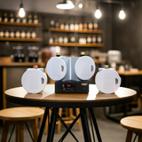 [Diện tích 60m2 + 1 Kênh] Loa thông báo, loa phát nhạc nền tự động Gold4Cafe 4.0: Amply A2.0 + 4 loa âm trần VAT12, loa được thiết kế riêng cho quán, bật lớn không tạp âm, bảo hành dài hạn 5 năm.