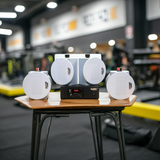 [Diện tích 60m2 + 1 Kênh] Loa thông báo, loa phát nhạc nền tự động Gold4Cafe 4.0: Amply A2.0 SG + 4 loa âm trần VAT12 SG, loa được thiết kế riêng cho quán, bật lớn không tạp âm, bảo hành dài hạn 5 năm.