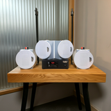 [Diện tích 60m2 + 1 Kênh] Loa thông báo, loa phát nhạc nền tự động Gold4Cafe 4.0: Amply A2.0 + 4 loa âm trần VAT12, loa được thiết kế riêng cho quán, bật lớn không tạp âm, bảo hành dài hạn 5 năm.