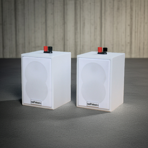 Loa vệ tinh treo tường Goldsound V12-DA Gold4cafe (1 loa) - 12w, củ loa toàn dải cả âm Bass &Tress 3 inch, loa được thiết kế đập chậm để phù hợp với style quán dịch vụ, kích thước (Rộng*Cao*Sâu): 13*18*12.5 cm; chất liệu thùng gỗ 100%. Bảo hành 60 tháng