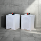 Loa vệ tinh treo tường Goldsound V12 Gold4cafe (1 loa) - công suất 12w, củ loa toàn dải cả âm Bass &Tress 3 inch, loa được thiết kế đập chậm để phù hợp với style quán dịch vụ, kích thước (Rộng*Cao*Sâu): 13*18*12.5 cm; chất liệu thùng gỗ 100%