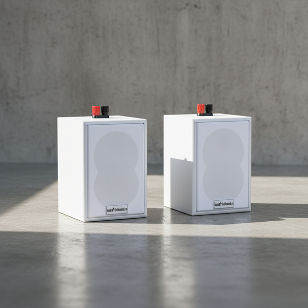 Loa vệ tinh treo tường Goldsound V12-DA Gold4cafe (1 loa) - 12w, củ loa toàn dải cả âm Bass &Tress 3 inch, loa được thiết kế đập chậm để phù hợp với style quán dịch vụ, kích thước (Rộng*Cao*Sâu): 13*18*12.5 cm; chất liệu thùng gỗ 100%. Bảo hành 60 tháng