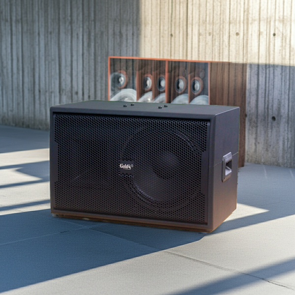 Loa Karaoke V258PU_SG - KA Goldsound (số lượng 1 loa), công suất 400w, loa bass 30 cm, treble kèn, kích thước rộng 60 cm, cao 40 cm, sâu 36 cm, phủ da cao cấp, bảo hành dài hạn 5 năm.