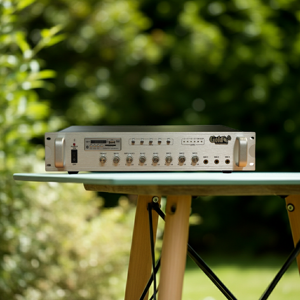 Amply A480E: âm ly phóng thanh (công suất 480w, 5 vùng bật/tắt, bluetooth, USB, SD Card, AUX)