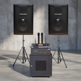 Dàn âm thanh Acoustic V258PU: Đẩy 1200w Goldsound + 2 loa Goldsound V258PU - 258w + 1 Micro không dây  + 1 vang cơ, bảo hành dài hạn 5 năm.