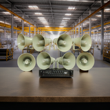 Loa thông báo nhà xưởng: 1 Amply A850F + 08 Ne65w, Amply 5 vùng, loa được thiết kế riêng, bật lớn không tạp âm, miễn phí công lắp đặt, bảo hành dài hạn 12 tháng