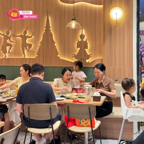 Loa treo tường phát nhạc nền cho nhà hàng Khrua Baan Thai AEON MALL Hà Đông, loa được thiết kế riêng cho quán, bật lớn không tạp âm, miễn phí công lắp đặt, bảo hành dài hạn 5 năm