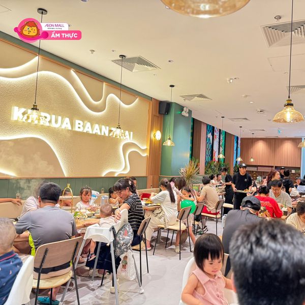 Loa treo tường phát nhạc nền cho nhà hàng Khrua Baan Thai AEON MALL Hà Đông, loa được thiết kế riêng cho quán, bật lớn không tạp âm, miễn phí công lắp đặt, bảo hành dài hạn 5 năm