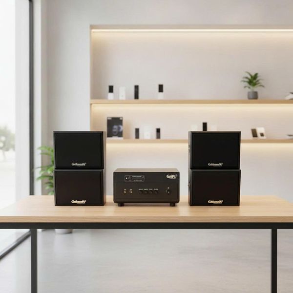 Dàn loa sân vườn: Amply A154PU Goldsound 150w + 4 loa treo tường ngoài trời V102NT Goldsound - 17w, loa được thiết kế riêng cho quán, bật lớn không tạp âm, không bao gồm công lắp đặt, bảo hành 12 tháng