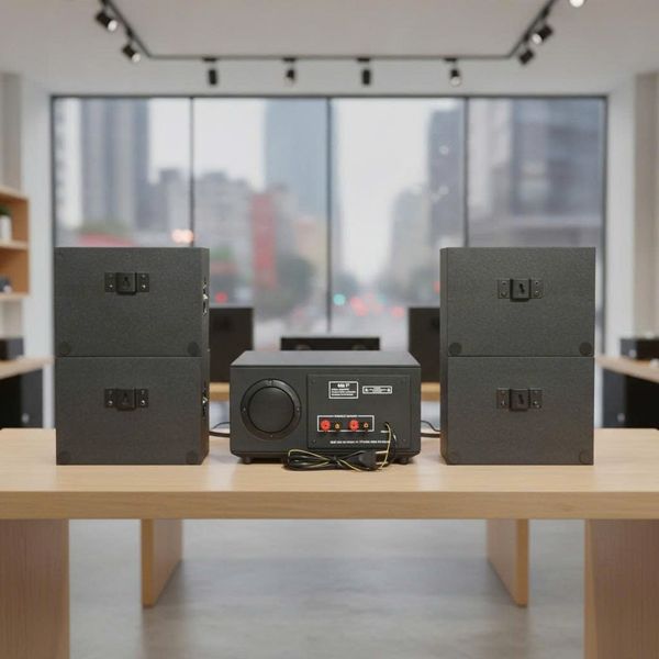 Dàn loa sân vườn: Amply A156PU Goldsound 200w + 6 loa treo tường ngoài trời V102NT Goldsound - 17w, loa được thiết kế riêng cho quán, bật lớn không tạp âm, không bao gồm công lắp đặt, bảo hành 12 tháng
