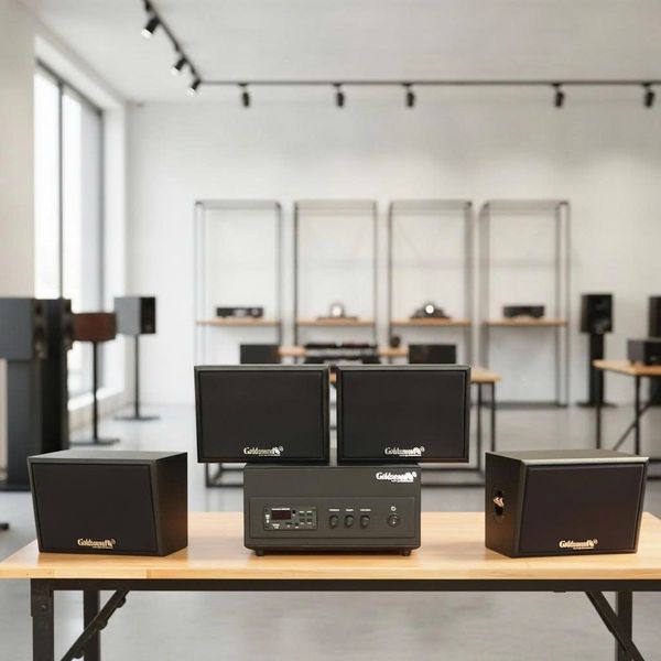 Dàn loa sân vườn: Amply A156PU Goldsound 200w + 4 loa treo tường ngoài trời V102NT Goldsound - 17w, loa được thiết kế riêng cho quán, bật lớn không tạp âm, không bao gồm công lắp đặt, bảo hành 12 tháng