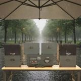 Dàn loa sân vườn: Amply A907PU-2K Goldsound 900w + 6 loa treo tường ngoài trời V102NT Goldsound - 17w, loa được thiết kế riêng cho quán, bật lớn không tạp âm, không bao gồm công lắp đặt, bảo hành 12 tháng