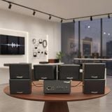 Dàn loa sân vườn: Amply A156PU Goldsound 200w + 6 loa treo tường ngoài trời V102NT Goldsound - 17w, loa được thiết kế riêng cho quán, bật lớn không tạp âm, không bao gồm công lắp đặt, bảo hành 12 tháng
