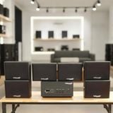Dàn loa sân vườn: Amply A156PU Goldsound 200w + 6 loa treo tường ngoài trời V102NT Goldsound - 17w, loa được thiết kế riêng cho quán, bật lớn không tạp âm, không bao gồm công lắp đặt, bảo hành 12 tháng