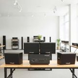 Dàn loa sân vườn: Amply A156PU Goldsound 200w + 4 loa treo tường ngoài trời V102NT Goldsound - 17w, loa được thiết kế riêng cho quán, bật lớn không tạp âm, không bao gồm công lắp đặt, bảo hành 12 tháng