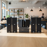 Loa treo tường, phát nhạc nền thông báo: A1800 Goldsound 6 vùng âm lượng 1800w + 10 loa Goldsound V40C 40w, Amply 4 - 6 vùng âm lượng, loa được thiết kế riêng cho quán, bật lớn không tạp âm, miễn phí công lắp đặt, bảo hành dài hạn 5 năm.