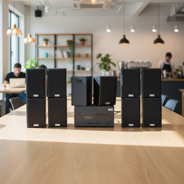 Loa treo tường, phát nhạc nền thông báo: A1800 Goldsound 6 vùng âm lượng 1800w + 10 loa Goldsound V40C 40w, Amply 4 - 6 vùng âm lượng, loa được thiết kế riêng cho quán, bật lớn không tạp âm, miễn phí công lắp đặt, bảo hành dài hạn 5 năm.