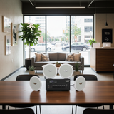 Dàn loa âm trần thông báo, phát nhạc nền tự động: A384PU-2K Goldsound 2 vùng âm lượng 380w + 4 loa âm trần VAT13, loa được thiết kế riêng cho quán, bật lớn không tạp âm, miễn phí công lắp đặt, bảo hành dài hạn 12 tháng