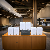 Loa thông báo, loa phát nhạc nền tự động A384PU-2K Goldsound 2 vùng âm lượng 380w + 6 loa Goldsound V25C màu trắng, loa được thiết kế riêng cho quán, bật lớn không tạp âm, miễn phí công lắp đặt, bảo hành dài hạn 5 năm.