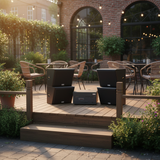 Dàn loa sân vườn: Amply A1800 + 4 V130NT, Amply 4 - 6 vùng âm lượng, loa được thiết kế riêng, bật lớn không tạp âm, miễn phí công lắp đặt, bảo hành dài hạn 5 năm.