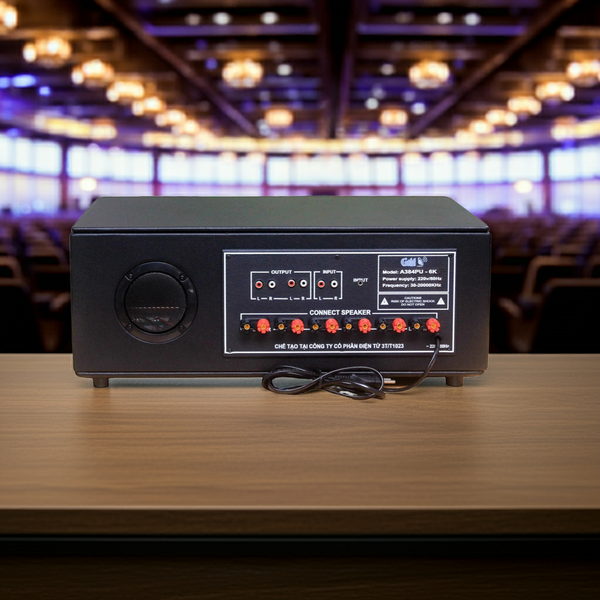 Amply A384PU_SG - 6K: 6 phân vùng đầu ra (1200w, đủ kết nối Bluetooth, RCA, AV, USB)