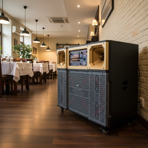 Loa kéo D1800 Goldsound (2 Bass 40cm, 1800w, kèm 2 Micro, pin 6-8H)