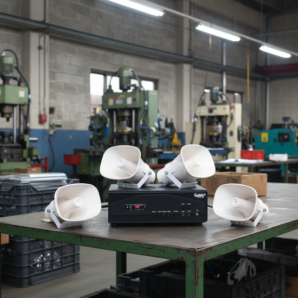 [Loa thông báo] Amply A917PU-100V-2K + 04 Ne20w, Amply hai vùng âm lượng, loa được thiết kế riêng, bật lớn không tạp âm, miễn phí công lắp đặt, bảo hành dài hạn 12 tháng.