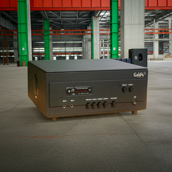 Amply phóng thanh A907PU-100V Goldsound, Amply 2 vùng âm lượng, được thiết kế riêng cho từng không gian, bật lớn không tạp âm, miễn phí công lắp đặt, bảo hành dài hạn 12 tháng