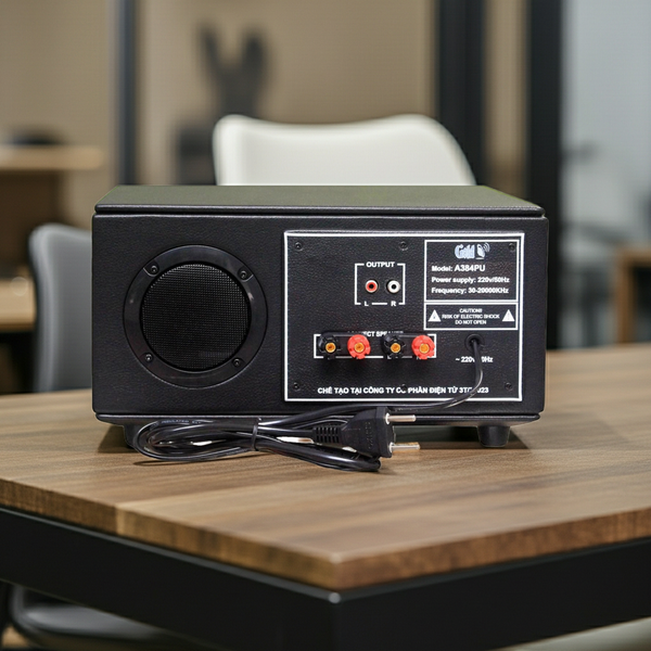 Amply A384PU - 2K - DA 380w, 2 vùng âm lượng, đủ kết nối Bluetooth, RCA, AV, USB