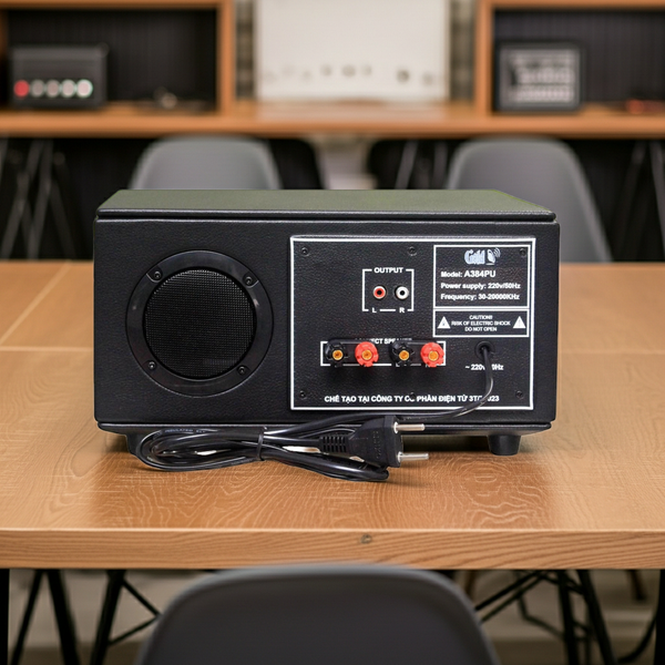 Amply A384PU - 2K Goldsound: 2 vùng âm lượng (380w, đủ kết nối Bluetooth, RCA, AV, USB)