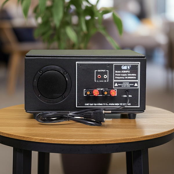 Amply A384PU - 2K - DA 380w, 2 vùng âm lượng, đủ kết nối Bluetooth, RCA, AV, USB