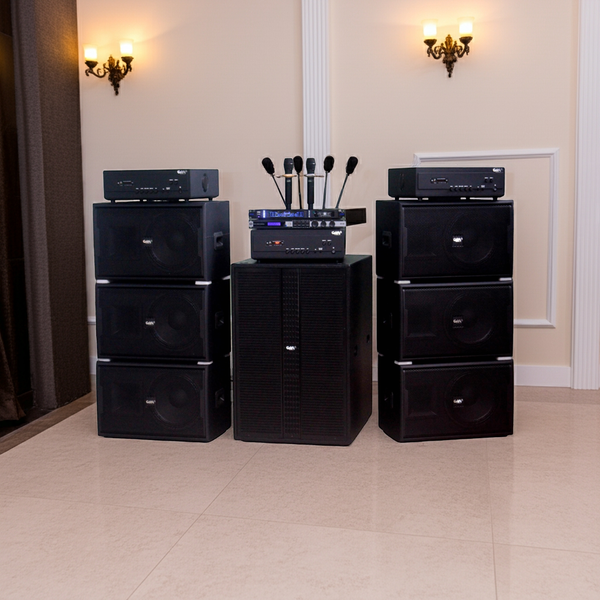 Dàn loa sân khấu, hội trường, kinh doanh karaoke, hội thảo, hội nghị , kinh doanh karaoke K130 Goldsound (Loa V258PU-KA, Cục đẩy A958PU-2K, A957PU-1K, JBL KX180, Micro SLS S800,...)