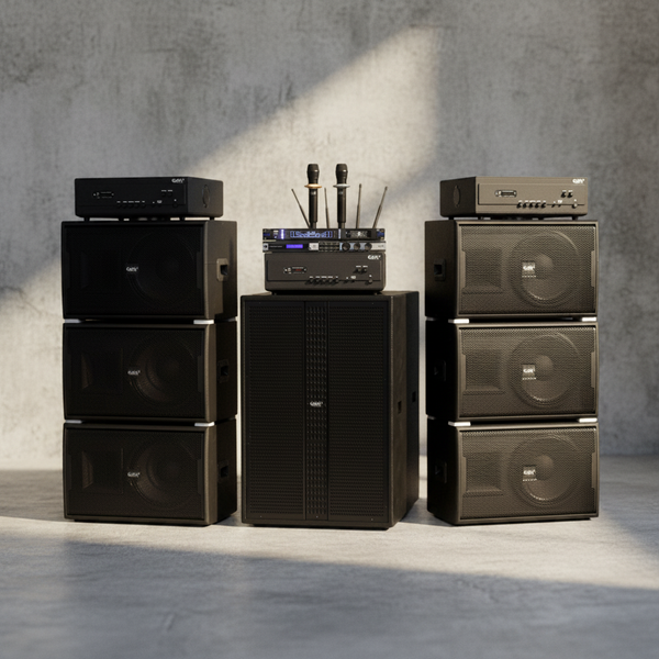 Dàn loa sân khấu, hội trường, kinh doanh karaoke, hội thảo, hội nghị , kinh doanh karaoke K130 Goldsound (Loa V258PU-KA, Cục đẩy A958PU-2K, A957PU-1K, JBL KX180, Micro SLS S800,...)